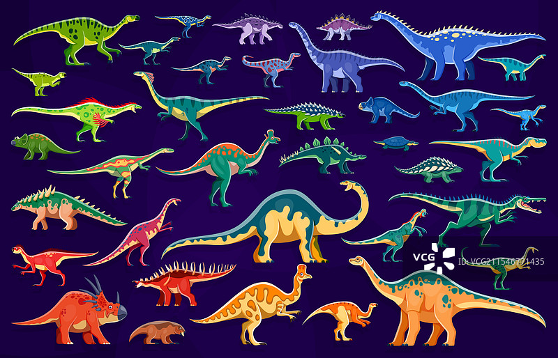 史前恐龙色彩方案信息图表图片素材