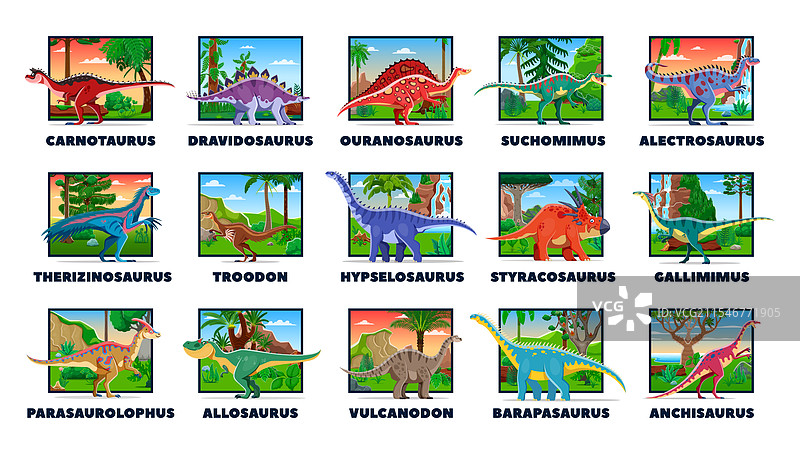 史前恐龙角色卡通蜥蜴图片素材