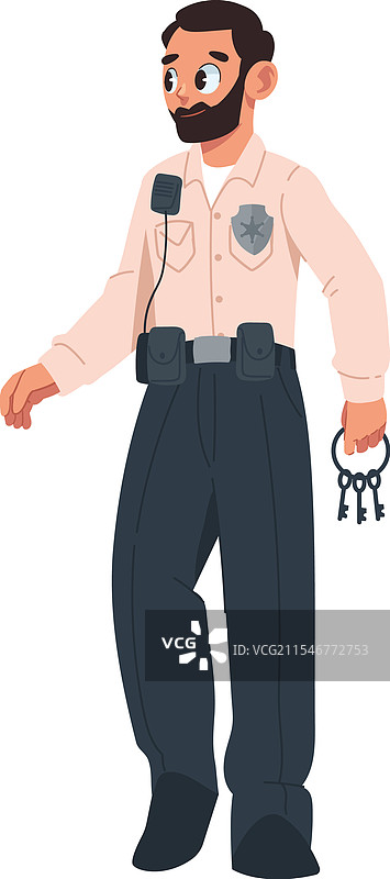 持钥匙的监狱看守图片素材