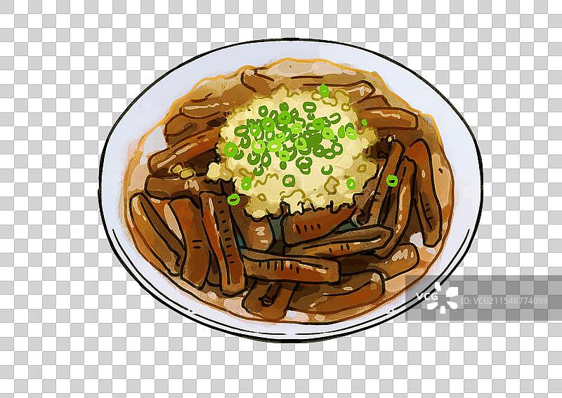 一碗响油鳝丝红烧黄鳝图片素材