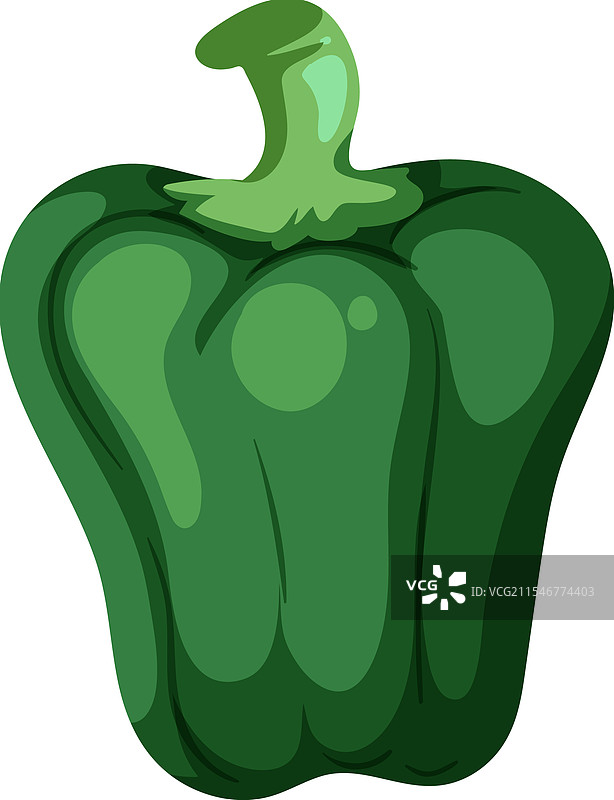 一只充满活力的绿色甜椒，风格独特图片素材