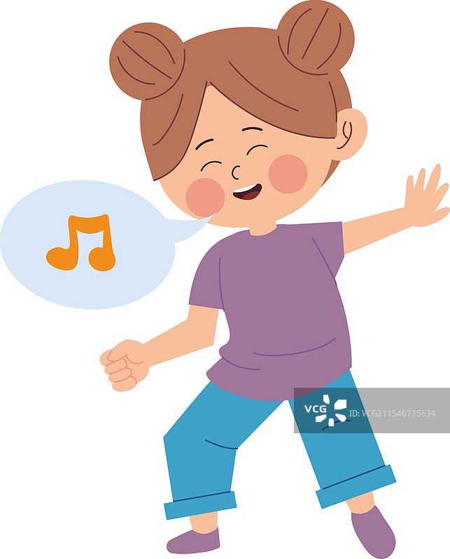 可爱的女孩在跳舞图片素材