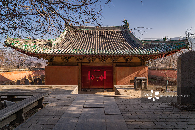 河南登封少林寺古建筑初祖庵图片素材