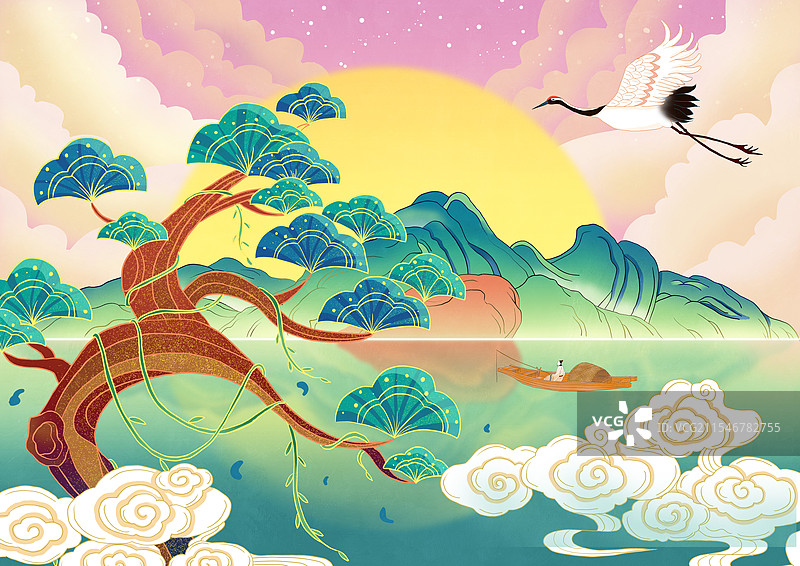 国风插画海报包装图片素材