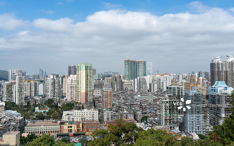 俯瞰澳门老城区图片素材