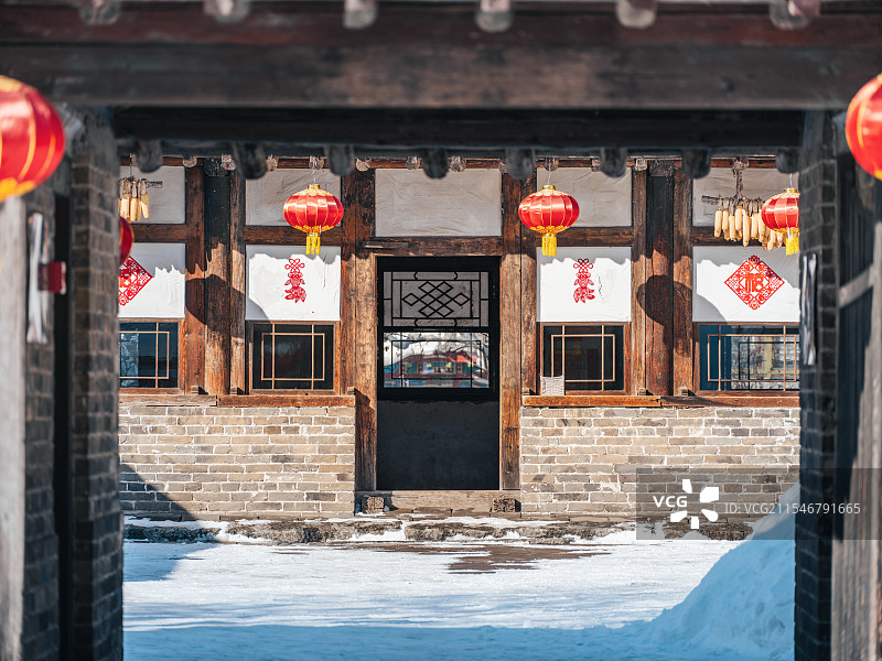 辽宁省抚顺市新宾县赫图阿拉城满族民居年俗图片素材