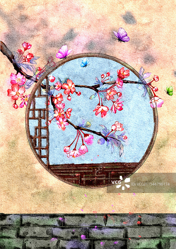 海棠花开图片素材