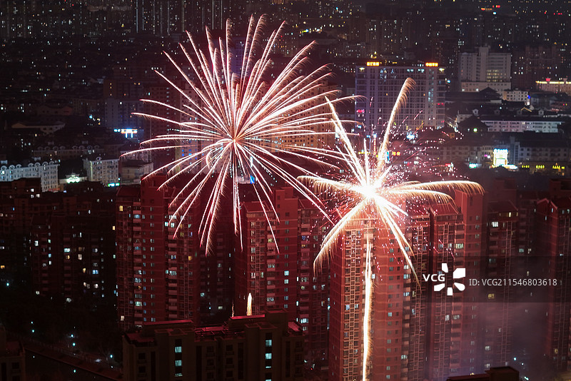 城市烟花图片素材