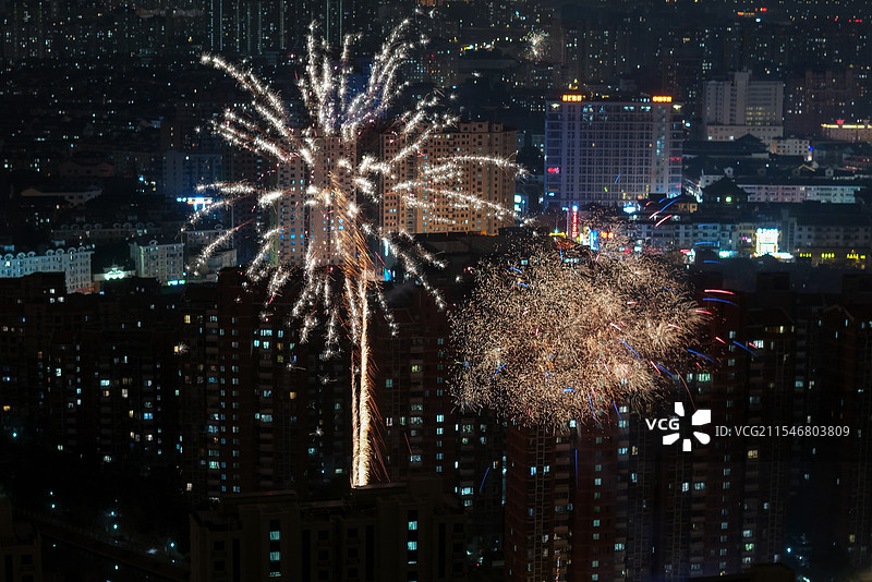 城市烟花图片素材