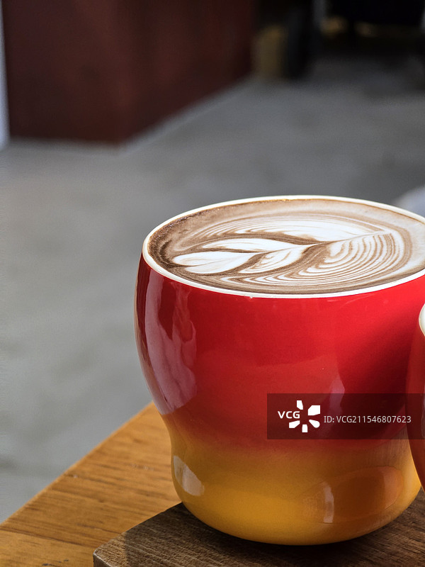 热可可拉花图片素材