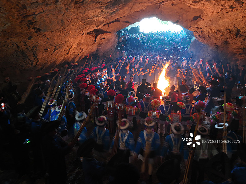 贵州龙里苗族跳洞，传承悠久文化非物质文化遗产图片素材