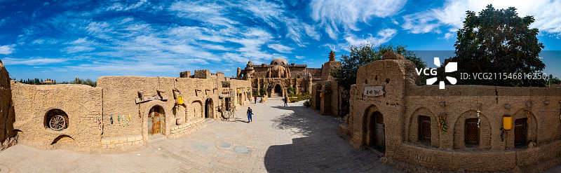 航拍新疆喀什地区叶县锡提亚古城图片素材