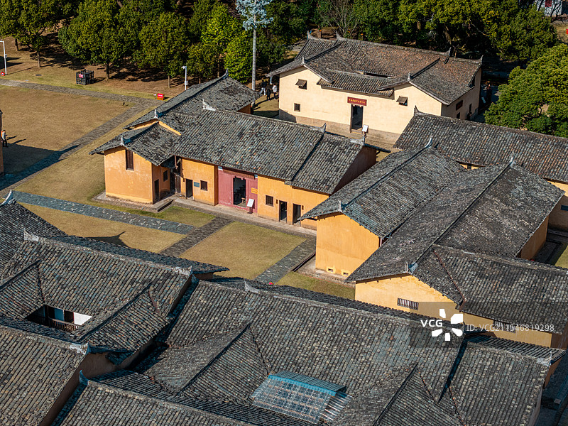 瑞金叶坪景区航拍图片素材