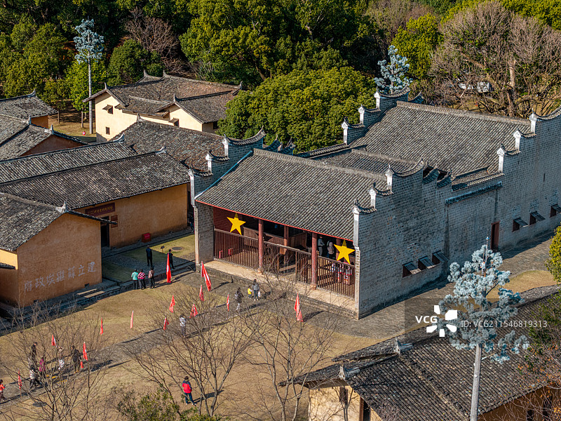 瑞金叶坪景区航拍图片素材