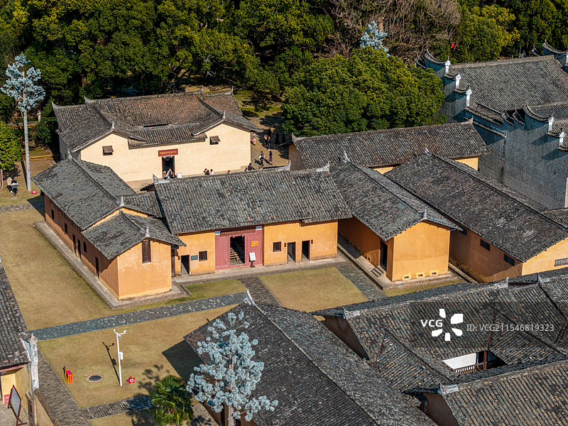瑞金叶坪景区航拍图片素材