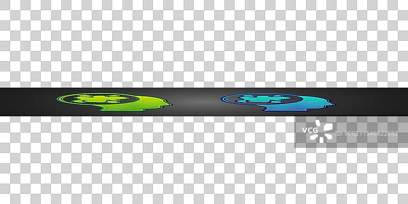 黑色背景上的绿色和蓝色喷漆图标图片素材