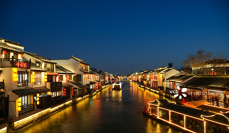 无锡南长街 清名桥  无锡古运河夜景图片素材
