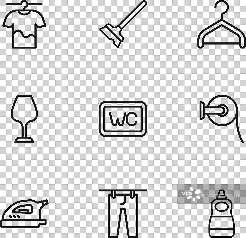 晾衣服的晾衣绳和卫生纸卷图片素材