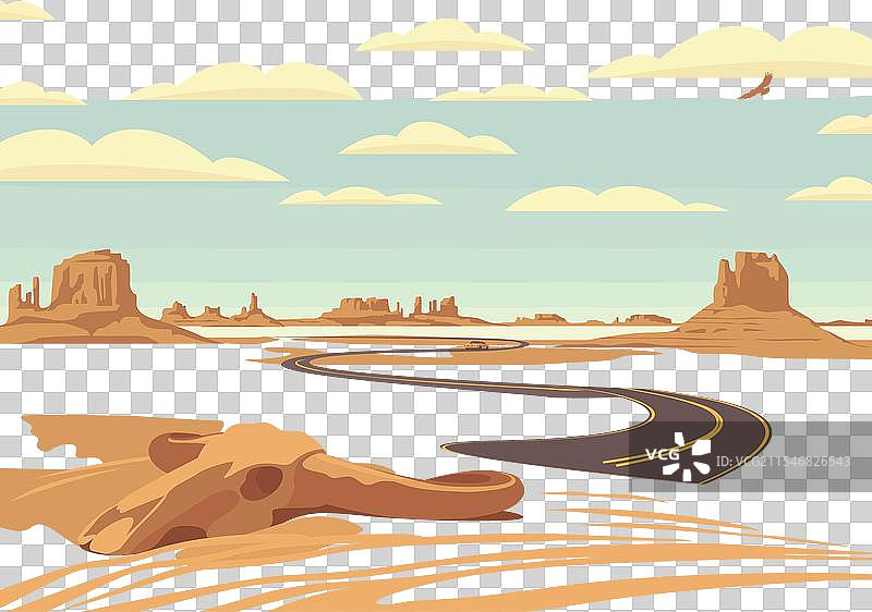 荒凉山谷与山脉的风景图片素材