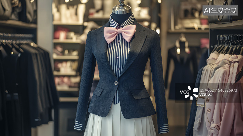 【AI数字艺术】服装店，衣帽间，购物中心图片素材