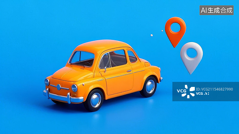 【AI数字艺术】汽车定位，导航，卫星图片素材