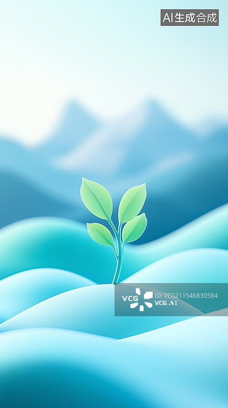 【AI数字艺术】3D卡通希望的萌芽图片素材