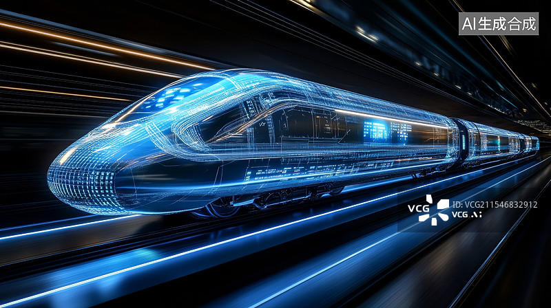 【AI数字艺术】现代交通高铁火车素材图片素材