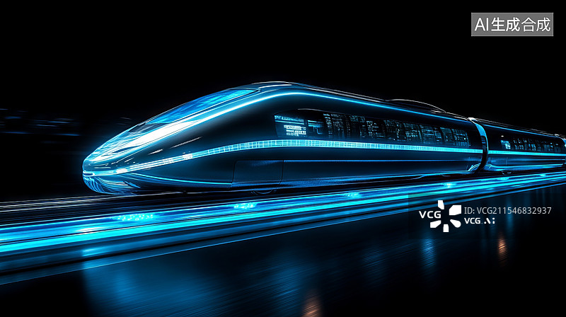 【AI数字艺术】现代交通高铁火车素材图片素材