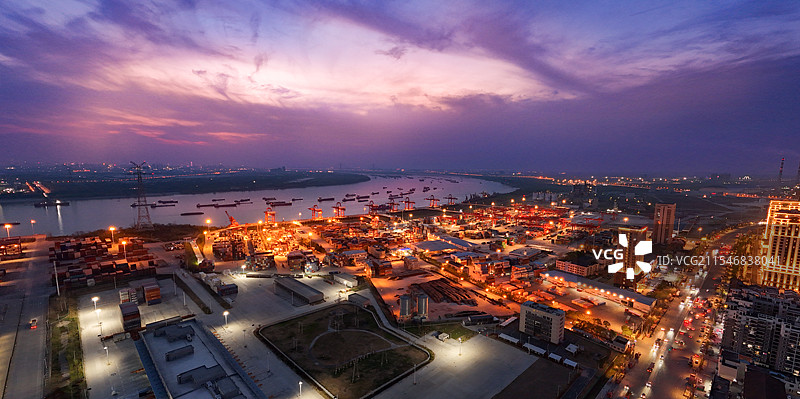 武汉阳逻港港区全景图片素材