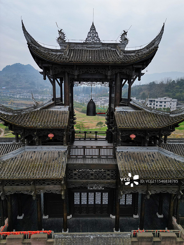 重庆黔江濯水古镇 天下第一风雨廊桥图片素材