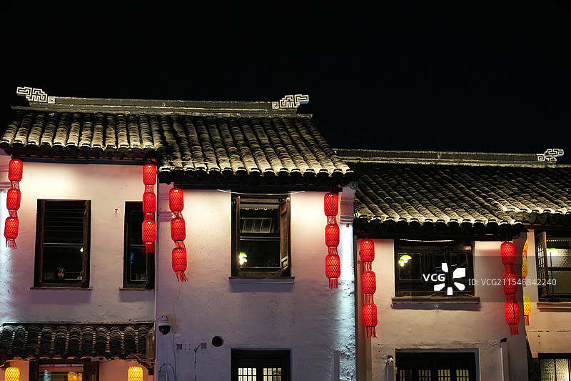 无锡南长街 清名桥  无锡古运河夜景图片素材