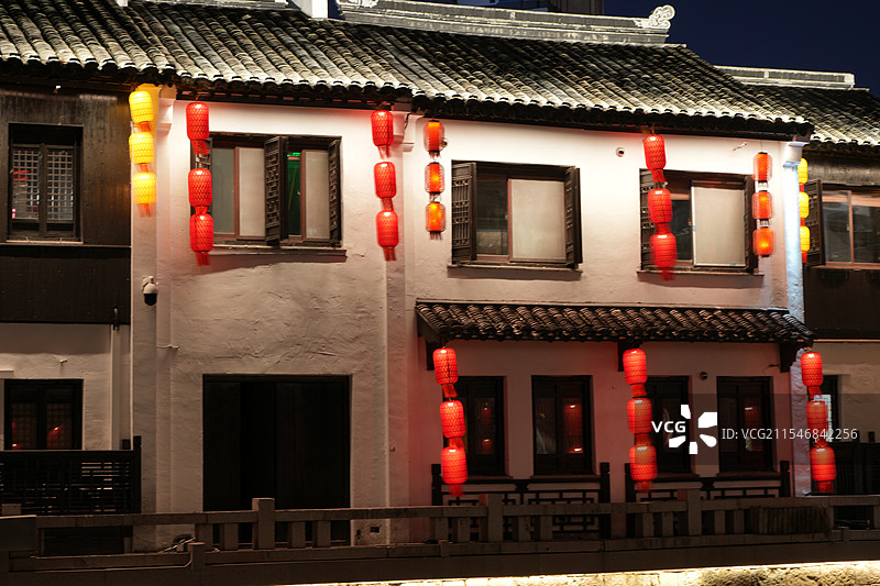 无锡南长街 清名桥  无锡古运河夜景图片素材