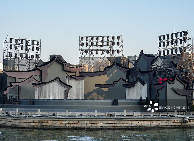 无锡南长街 清名桥  无锡古运河夜景图片素材