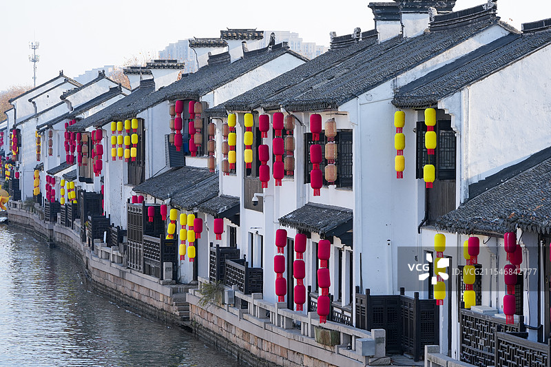无锡南长街 清名桥  无锡古运河夜景图片素材