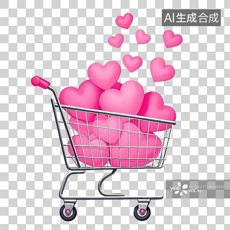 【AI数字艺术】爱心购物车设计素材图片素材