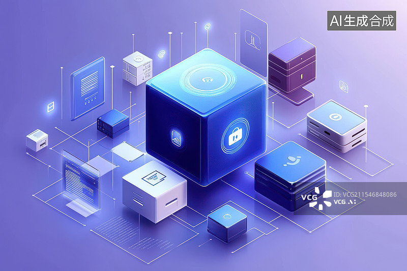 【AI数字艺术】人工智能大语言AI模型训练算法抽象互联网技术概念图片素材