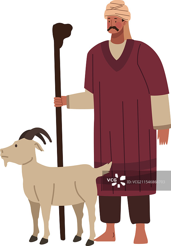 贝都因人和山羊图片素材