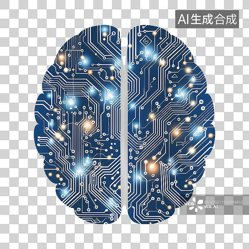 【AI数字艺术】大脑芯片图片素材