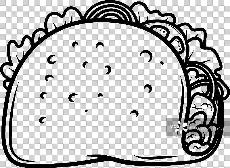 卡通风格的塔可设计元素，用于标志。图片素材