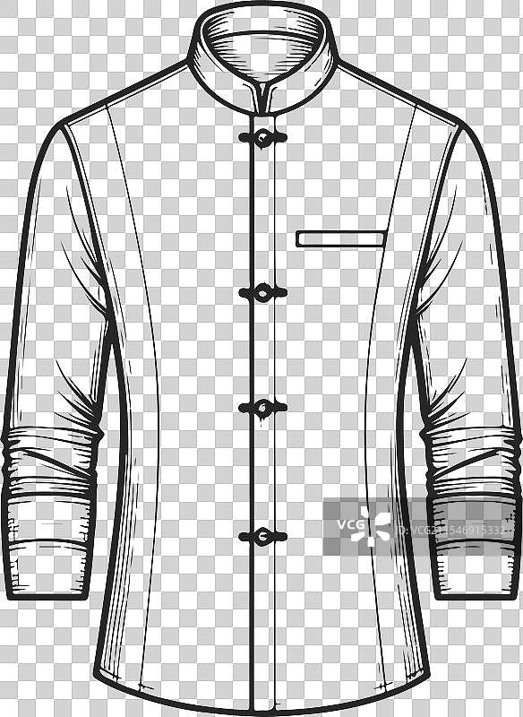 男士立领衬衫素描时尚图稿图片素材