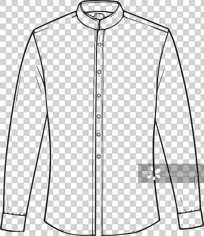 男士立领衬衫素描时尚图稿图片素材