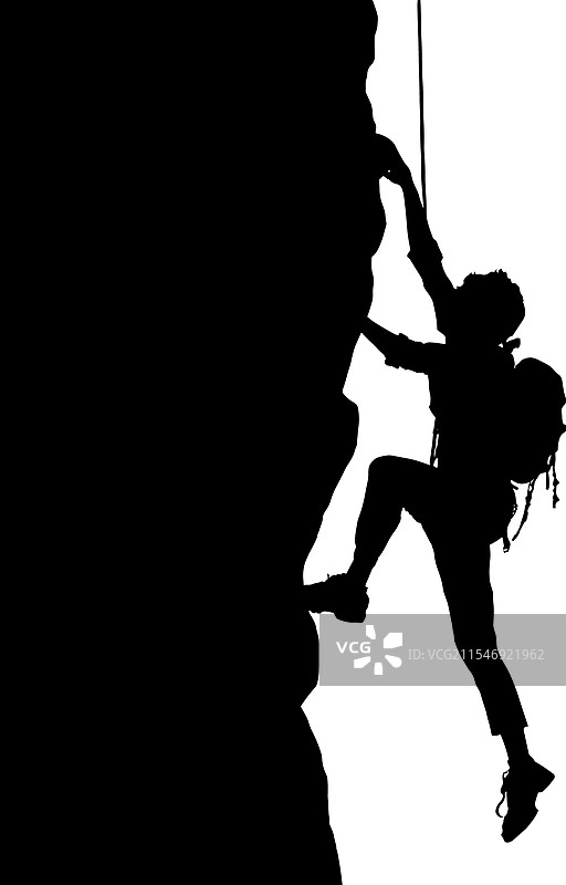 攀岩者剪影图片素材
