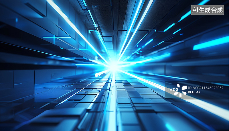 【AI数字艺术】粒子时光隧道穿越科技背景图片素材
