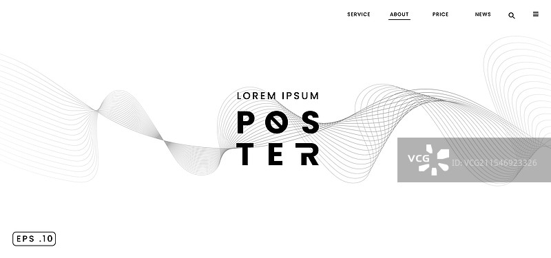 抽象的灰色发光波浪线在灰色背景上图片素材