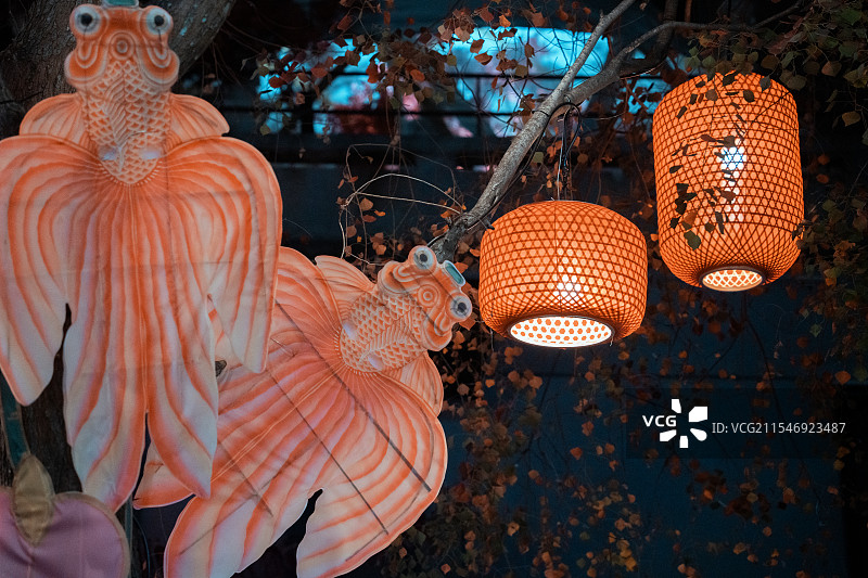 春节元宵佳节灯笼特写图片素材