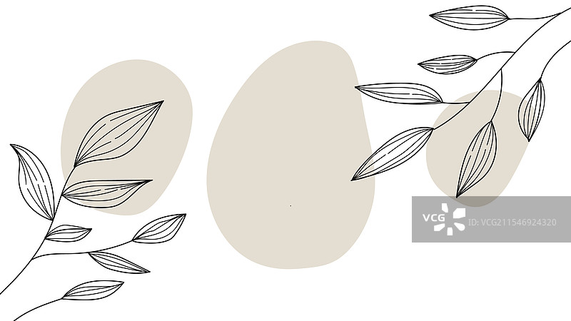 极简抽象背景与黑色叶子图片素材