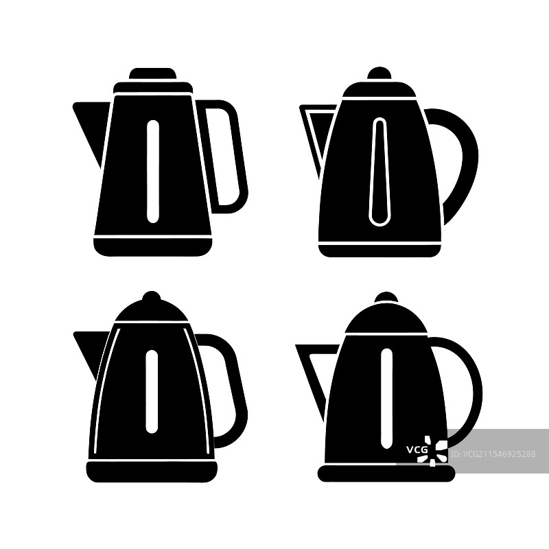 不同电热水壶的轮廓图片素材