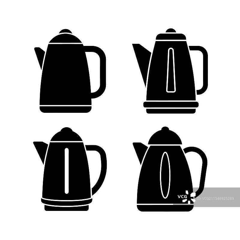 四种不同类型的电热水壶图片素材
