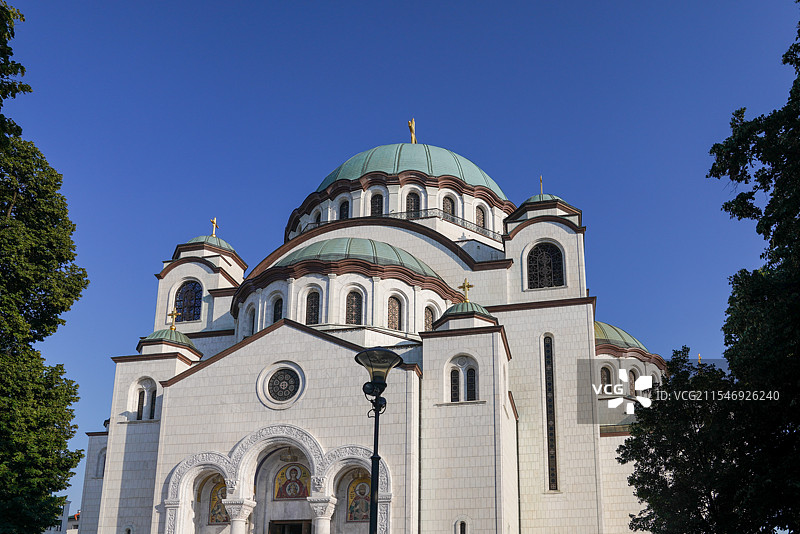 巴尔干地区 塞尔维亚 贝尔格莱德 圣萨瓦大教堂图片素材