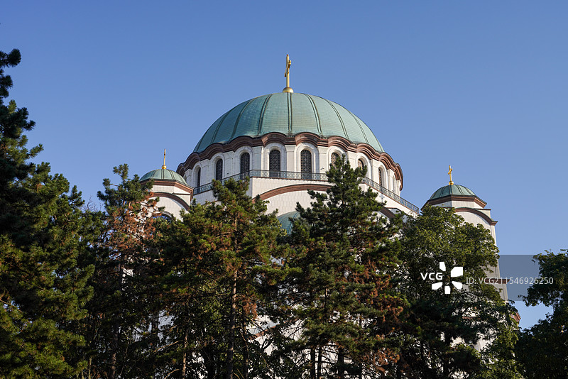 巴尔干地区 塞尔维亚 贝尔格莱德 圣萨瓦大教堂图片素材